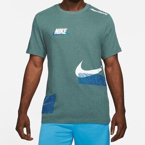Nike Dri-Fit Training T-Shirt Print in Hasta Steam Light Green Men’s Size Small